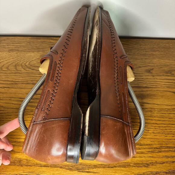 Magnanni Mens Casual Dress Shoes Soft Brown Leather Tassel Loafers Size 8 M - Picture 5 of 7